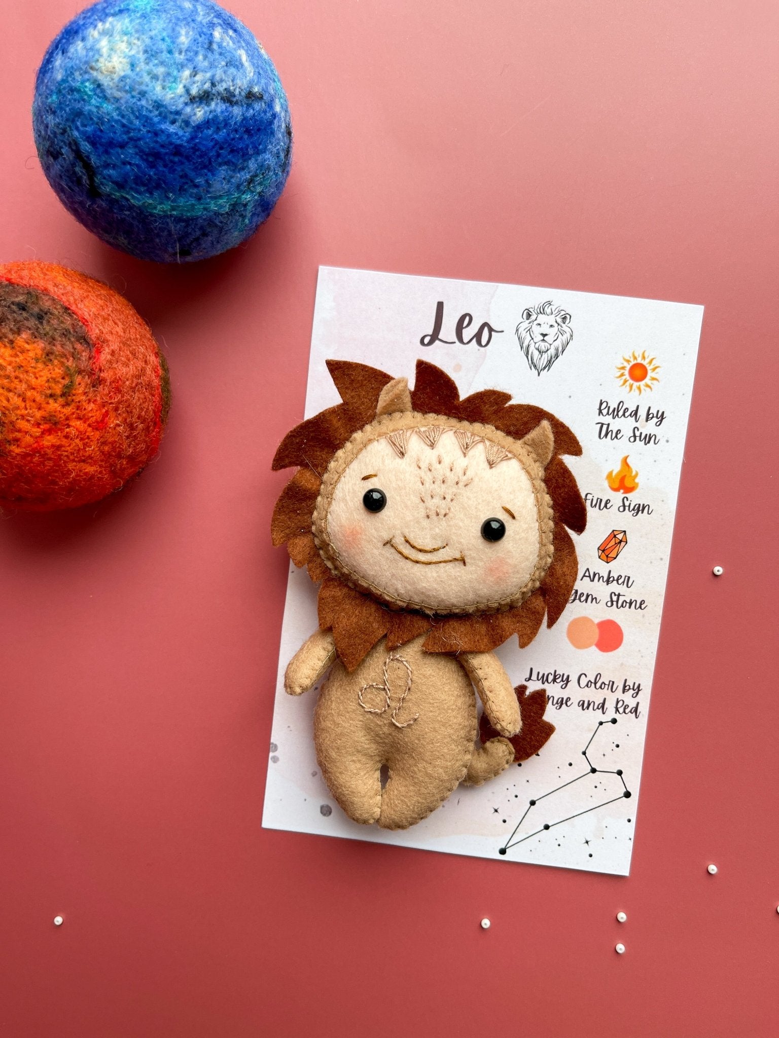 Leo Zodiac Felt Doll - WoollyFox